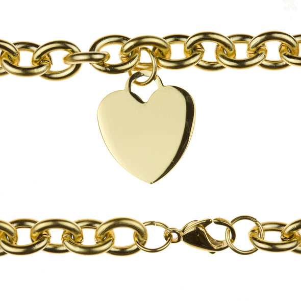 Stainless Steel Gold Heart Tag Bracelet