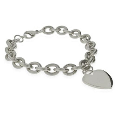 Stainless Steel Heart Toggle Bracelet