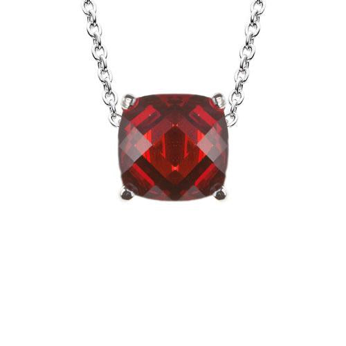 Portofino Cushion Cut Necklace in Ruby Red
