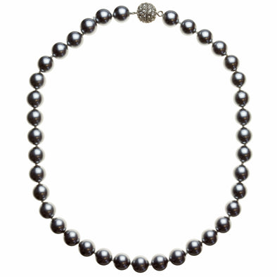 10mm Tahitian Gray Pearl Pavé Necklace