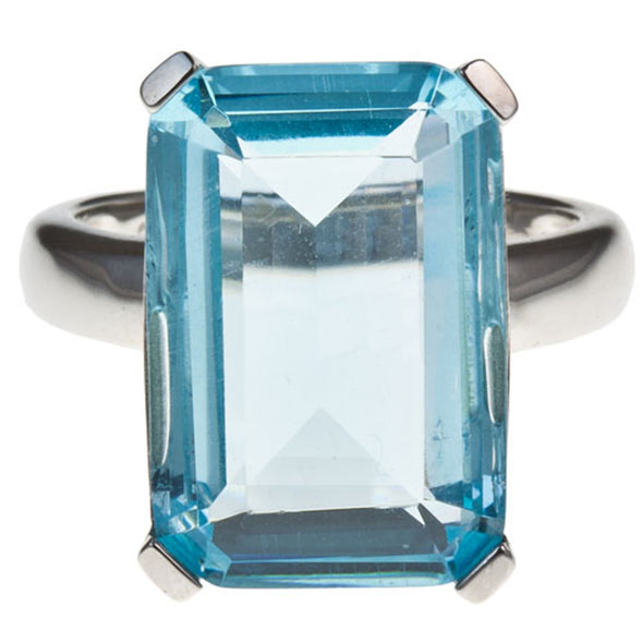 High Society Cocktail Ring in Aquamarine Blue